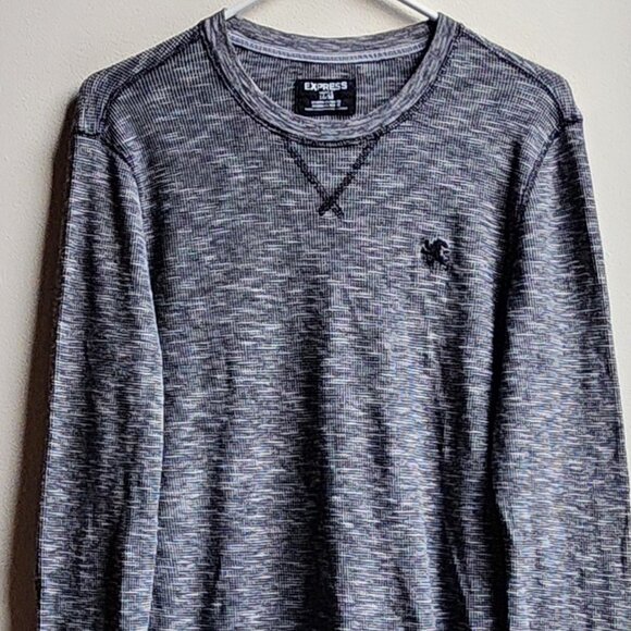 Express Gray Waffle Knit Jersey Size Medium - Picture 5 of 14